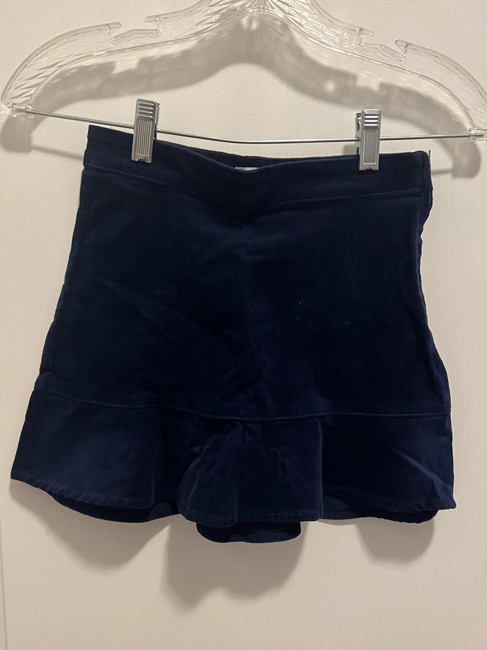 NWT. Crewcuts Girls’ Navy Velvet corduroy tulip skirt